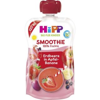 HiPP Bio pro děti jahodové Smoothie s jablky a banánem, 120ml