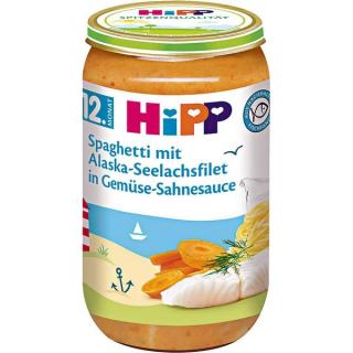 HiPP Bio Špagety s aljašským lososem ve smetanové zeleninové omáčce 250g