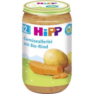 HiPP Bio Všechny druhy zeleniny s BIO hovězím masem 250g