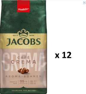 Jacobs Crema Aroma zrnková káva 12x500 g- VÝHODNÉ BALENÍ  - originál z Německa