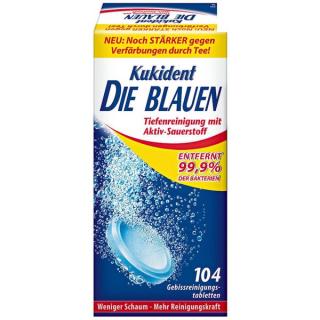 Kukident čistící tablety pro hloubkové čištění Die Blauen 104 ks