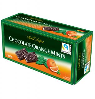 Maitre Truffout Čokoládové taštičky plněné pomerančem a mátou 200g