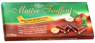 Maitre Truffout mléčná čokoláda s lískovými ořechy 100g  - originál z Německa