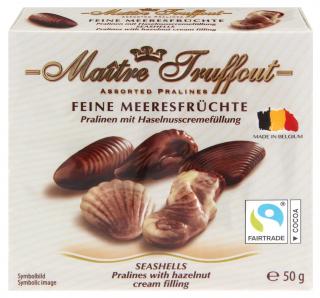 Maitre Truffout mořské plody s lískooříškovou náplní 50g  - originál z Německa