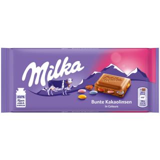 Milka čokoláda s barevnými kakaovými lentilkami 100g