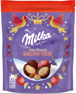 Milka jemné vánoční kuličky marcipánovým krémem 90g