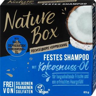 Nature Box tuhý šampón se za studena lisovaným kokosovým olejem 85g