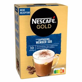 Nescafé Gold Cappuccino s nízkým obsahem cukru 10ks, 125g