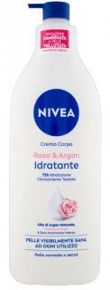 Nivea tělový krém Rosa & Argan Idratante Pelle normale o secca 500 ml  - originál z Německa