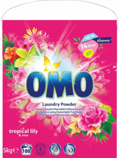 Omo univerzální prací prášek tropical lily & rose 5 kg, 100 dávek  - originál z Německa