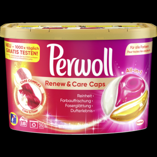 Perwoll Renew & Care Caps Barva & Vlákno, 18 dávek,261g