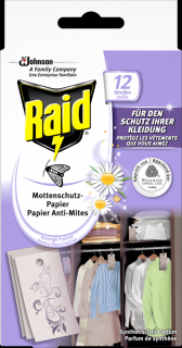 Raid Active papírové proužky proti molům s vůní čerstvých květů 12ks