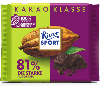 Ritter Sport Kakao-Klasse 81% Síla Ghany 100 g