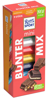 Ritter Sport mini Bunter Mix 9 ks, 150 g