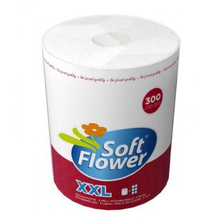 Soft Flower Kuchyňské utěrky 2-vrstvé,  XXL Jumbo, 300 útržků, 72m