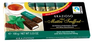 Truffout Grazioso Mléčná čokoláda s mátovou náplní 8 ks, 100g  - originál z Německa
