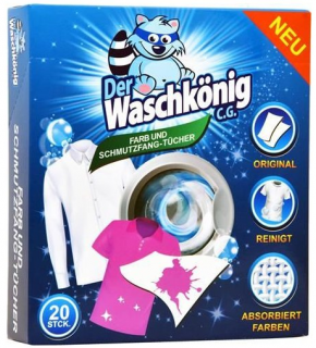 Waschkönig Ubrousky proti zabarvení prádla 20ks  - originál z Německa