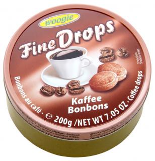 Woogie Fine Drops bonbóny v plechové dóze, káva 200g  - originál z Německa