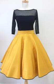 Kolová sukně hořčicová - více barev Barva jako na obrázku, 36
