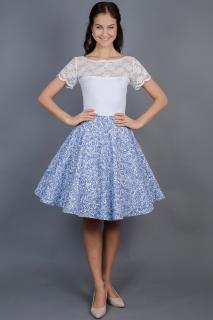 Kolová sukně modrá porcelánová Barva jako na obrázku, 36