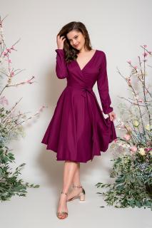 Midi zavinovací šaty s rukávy vel. 34 - 40 Světle růžová  /pretty petal/, 36