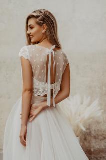 Svatební šaty ADRIA s květinovým crop topem