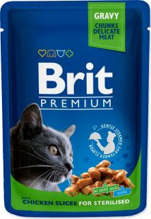 Brit Premium kapsička v omáčce s kuřecími kousky pro kasrtované kočky 100g