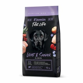 Fitmin dog For Life Light & Senior drůbeží, vepřové, hovězí pro tlusťochy a starší psy 12kg