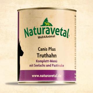 Naturavetal Canis Plus konzerva Krůtí maso s lososem a pastiňákem 800g