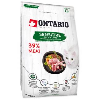 ONTARIO Cat Sensitive / Derma pro kočky s citlivým zažíváním a kožními problémy 0,4kg