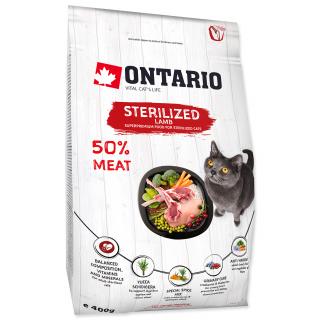 ONTARIO Cat Sterilised Lamb pro sterilizované dospělé kočky jehněčí 0,4kg