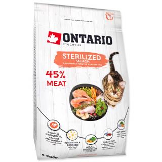 ONTARIO Cat Sterilised Salmon pro sterilizované dospělé kočky losos 0,4kg