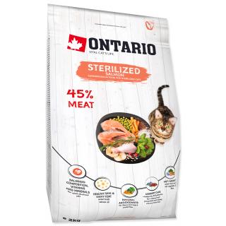 ONTARIO Cat Sterilised Salmon pro sterilizované dospělé kočky losos 2kg