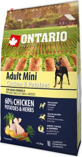 ONTARIO Dog Adult Mini Chicken & Potatoes & Herbs 6,5kg