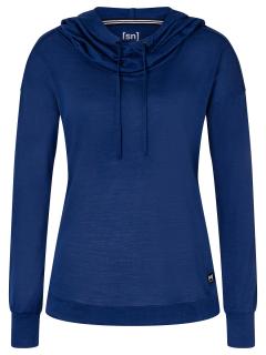 Dámská merino mikina Funnel Hoodie [sn] - Blue Depths 40/L