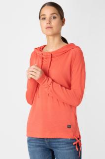 Dámská merino mikina Funnel Hoodie [sn] - Living Coral 40/L