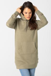 Dámská šatová merino mikina Knit Long Hoodie [sn] - seneca rock 40/L