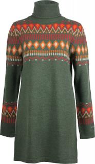 Dámská vlněná šatovka s rolákem Elisabeth Tunic SKHOOP - olive 40/L
