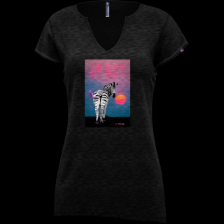 Dámské funkční triko Mandala CRAZY - black-zebra 36/S