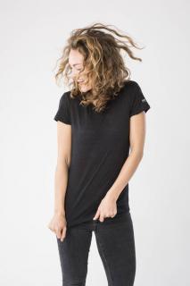 Dámské merino tričko Essential Tee [sn] - jet black melange 34/XS