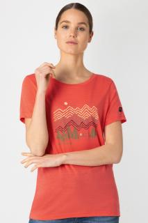 Dámské merino triko Camping Nights Tee [sn] -  Wasabi/Various 34/XS