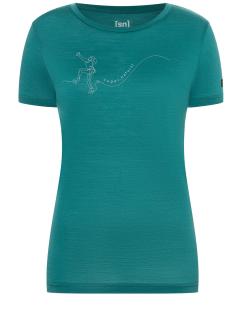 Dámské merino triko Climbing Line Tee [sn] - Deep Jungle/Vapor Grey 34/XS