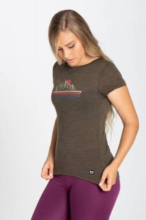 Dámské merino triko Color Up Tee [sn] - wren melange/various 34/XS