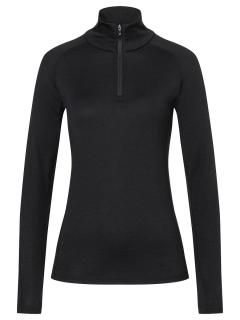 Dámské merino triko dl.rukáv Base 1/4 Zip 230 [sn] - jet black 36/S