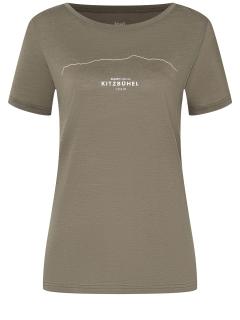 Dámské merino triko Kitzbühel Tee [sn] - Stone Grey/Fresh White 36/S