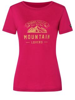 Dámské merino triko MOUNTAIN HEART LOVERS TEE [sn] - Sangria/Gold Flake 38/M