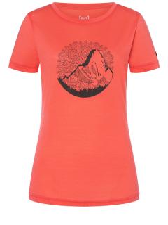 Dámské merino triko Mountain Mandala Tee [sn] -Living Coral/Stone Grey 34/XS