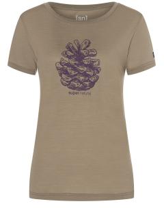 Dámské merino triko Pine Cone Tee [sn] - Brindle/Purple Passion 36/S