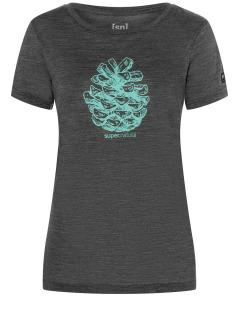 Dámské merino triko Pine Cone Tee [sn] - Pirate Grey Melange/Wasabi 34/XS