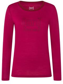 Dámské merino triko s dlouhým rukávem THE ESSENTIAL LOGO LS [sn] - Sangria/Sun Dried Tomato 34/XS